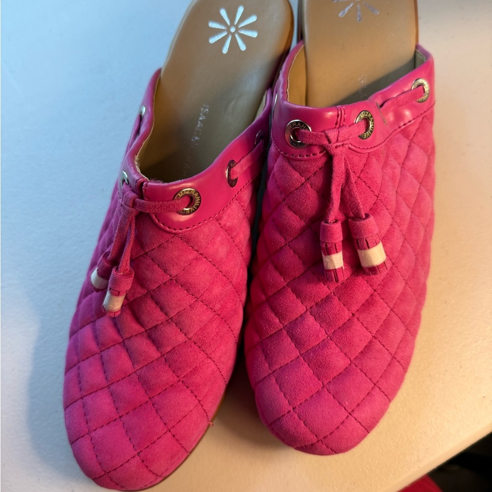 Isaac Mizrahi Pink Quilted Mules